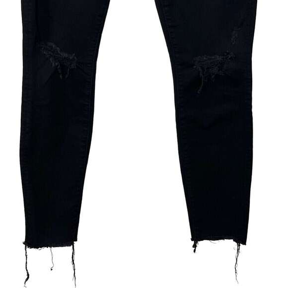 Mother The Looker Ankle Fray Jeans Guilty As Sin Black Women’s 27 Distressed - Picture 5 of 14